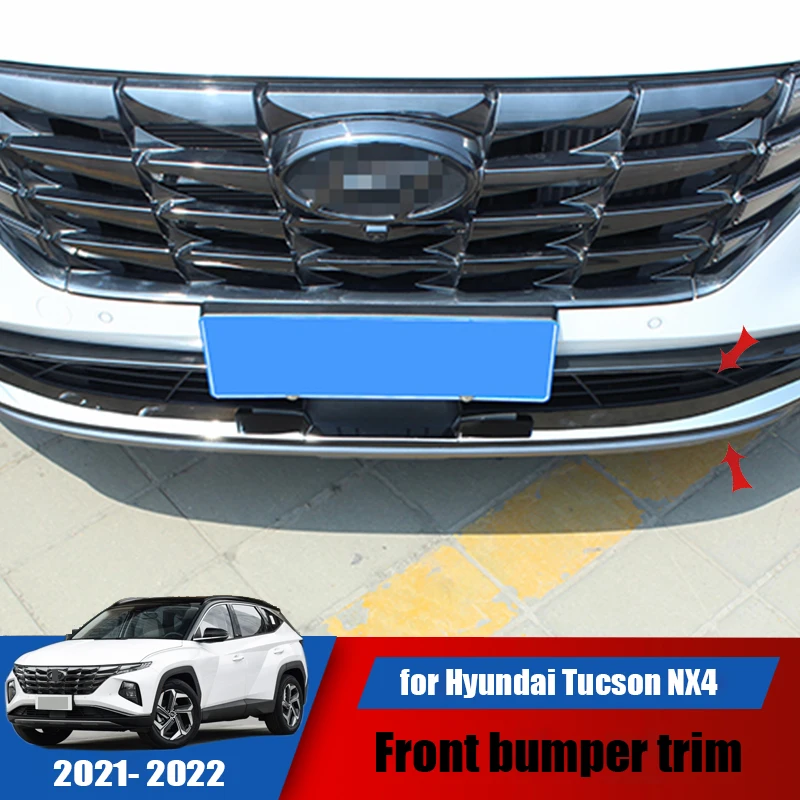 Для Hyundai Tucson NX4 2021 2022 декоративный передний бампер из нержавеющей стали с ярким