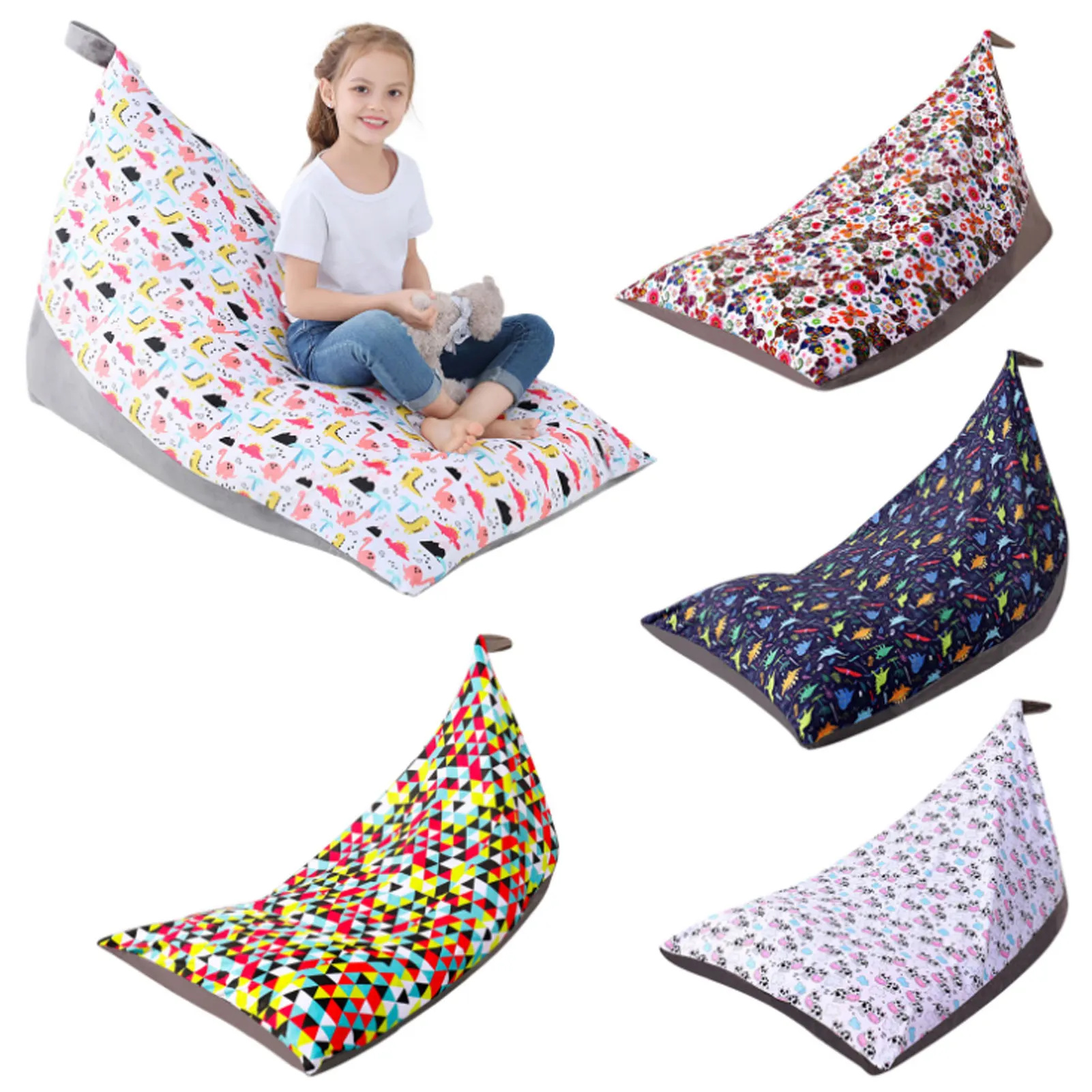 

Storage Bean Bag Children Plush Toy Soft Pouch Sofa Chair Multi-Purpose Stuff'n Sit Stuffable Large Capacity ( Bag Only)