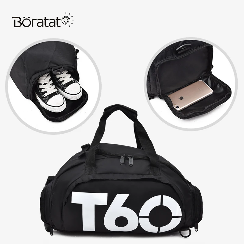 Men Sport Gym Bag Women Fitness Waterproof Outdoor Separate Space For Shoes Travel Handbag Backpack