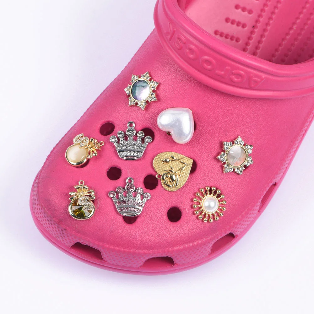Metal Rhinestone Perfume Bottle No. 5 Croc Shoes Charms Bling  Queen  Butterfly Shoe Decoration Girl's Shinny Croc Accessories