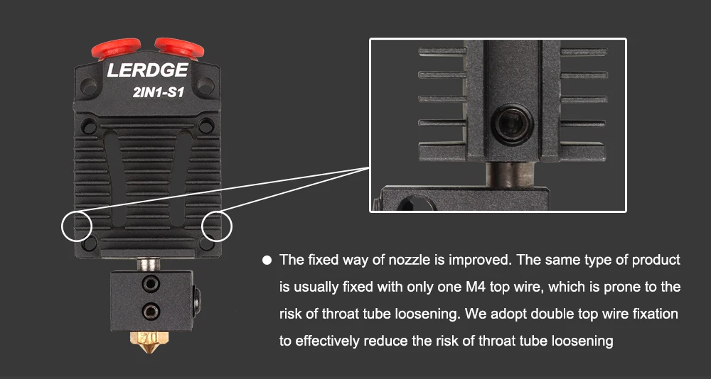 LERDGE 2 в 1-S1 Hotend 3d принтер части Bowden MK8 Titan V6 экструдер двойной hotend переключение 2 цвета многоцветные 0,4 сопла наборы
