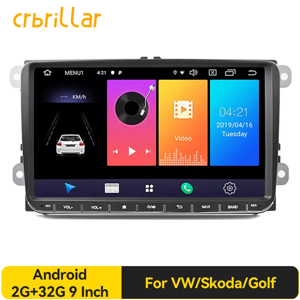 

Автомагнитола 9 дюймов, 1024x600 HD, Android, мультимедийный плеер с GPS для Volkswagen VW Golf 5 6, Passat B5, Bluetooth, FM, 2 Din, DVD-плеер