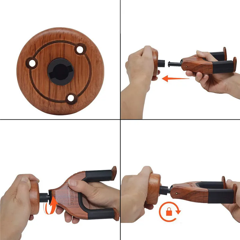 wand montieren gitarre aufhänger haken akustische gitarre halter keeper auto lock gitarre form massivholz basis für elektrische gitarre bass
