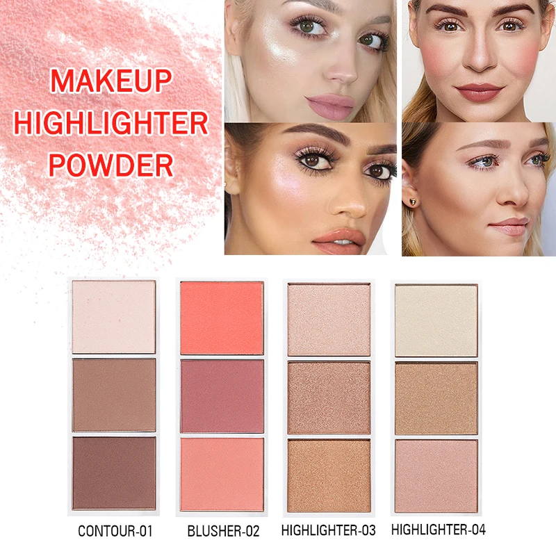 SACE LADY 3 цвета Хайлайтер для макияжа набор осветления лица контурная сияющая