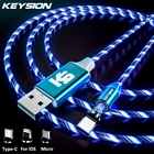 Зарядный кабель KEYSION Micro-USB Type-C магнитный для Samsung, Xiaomi, iPhone