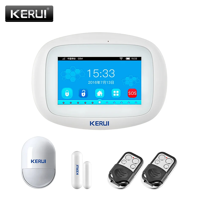 Система охранной сигнализации KERUI K52 Wi Fi GSM 4 3 дюйма TFT цветной дисплей|Комплекты