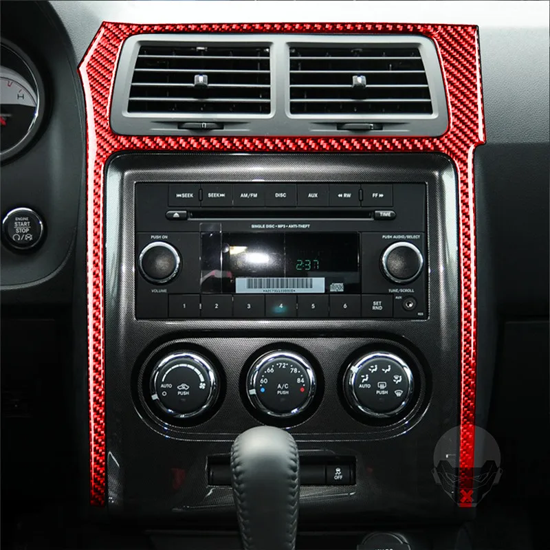

Car Center Console Air Conditioning CD Frame Panel Trim Cover For Dodge Challenger 2008-2014 Carbon Fiber Sticker Accessories
