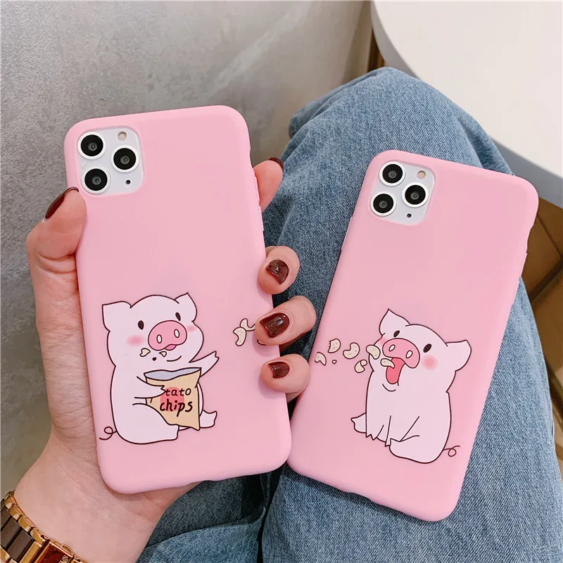 Милый чехол для телефона с красной и розовой Свинкой iphone 11 Pro 12 max 12mini XS X XR 6 6s 8 7 plus 5