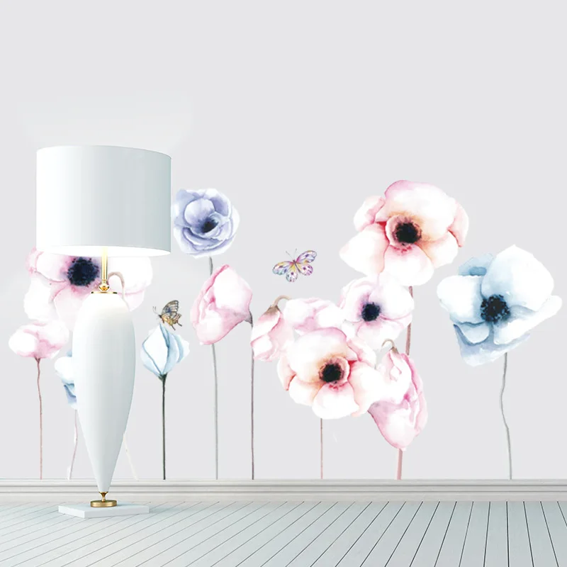 Свежие красивые цветы наклейки на стену для гостиной спальни украшения дома