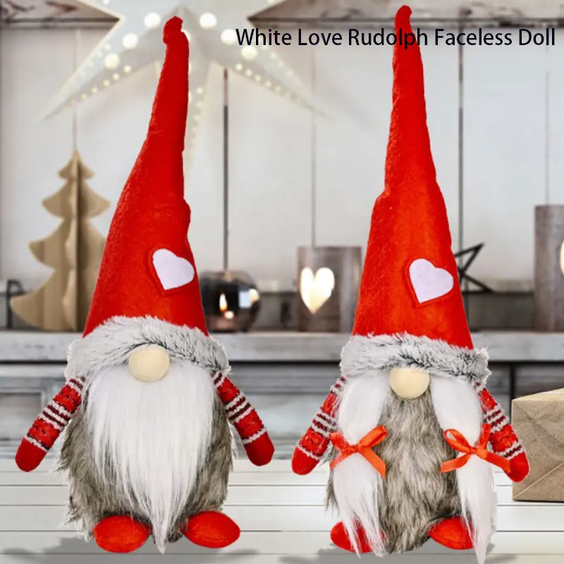 

Lovely Christmas White Love Rudolph Standing Decoration Dwarf Doll Ornaments