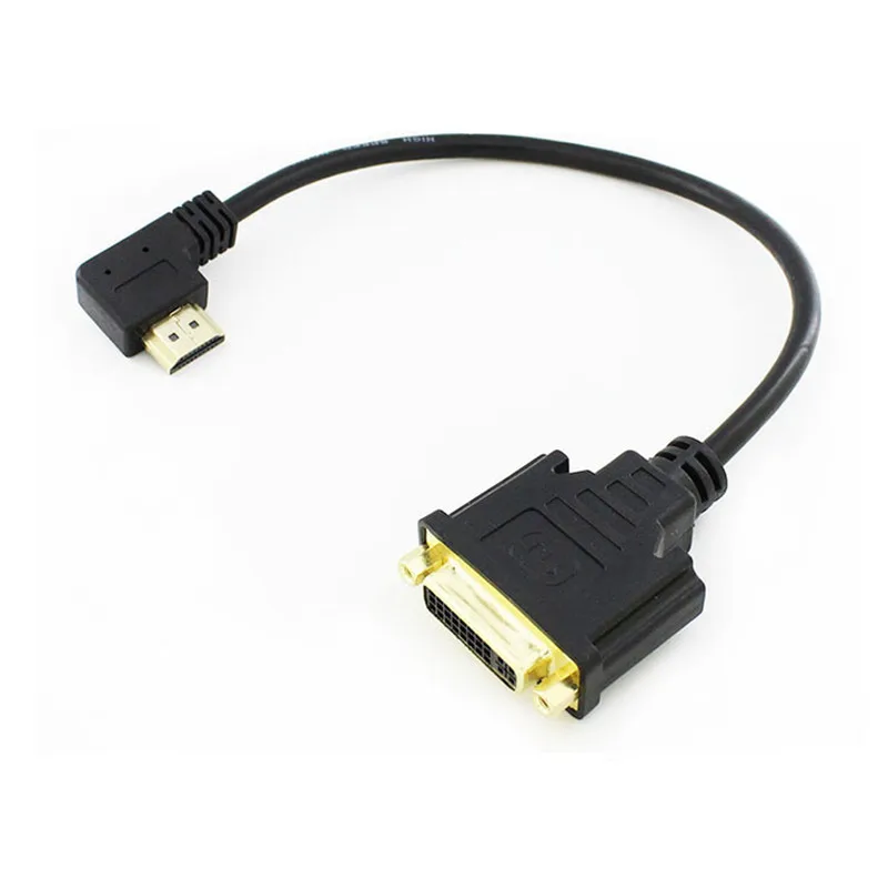 

Converter HDMI-compatible Male Left Angle 90 degree to DVI 24+5 Female cable Converter 1080P For HDTV Projector Monitor 30cm