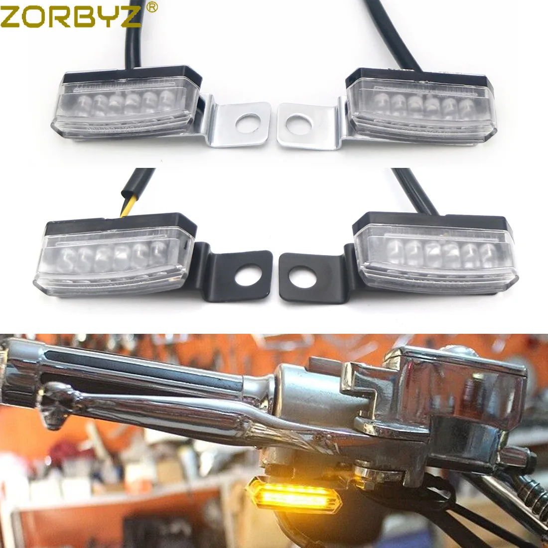 ZORBYZ мотоциклетный светодиодный мини тормозной рычаг сцепления для Harley Honda Yamaha Cafe