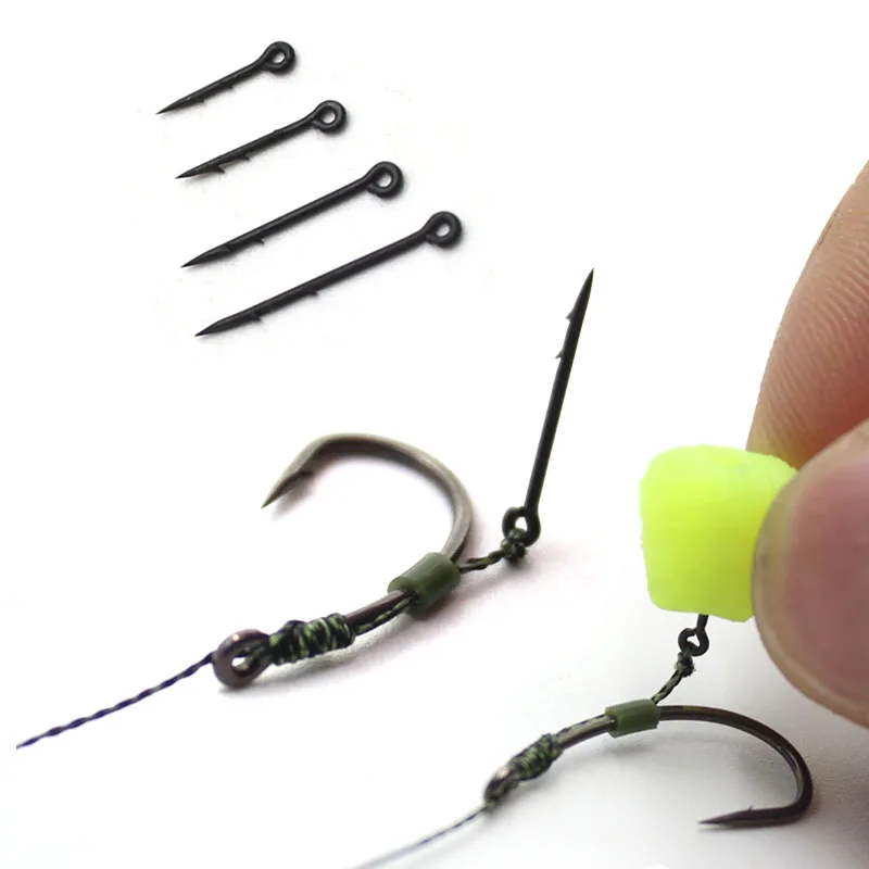 

30PCS Boilie Screw Peg with Ring Swivel D-Rig Chod Rig Terminal Tackle Bait Holder Screw Carp Fishing Accessories Matt Black