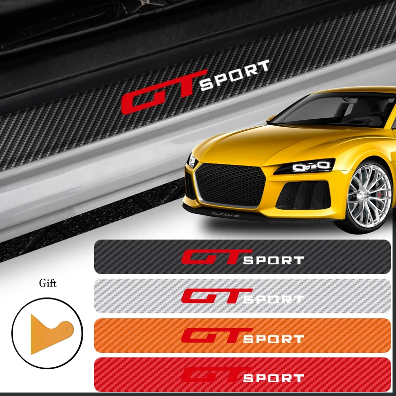 4 шт. наклейки на пороги автомобиля из углеродного волокна |