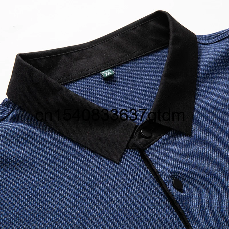 

Spring and autumn men's fat plus size fashion casual Lapel long sleeve T-shirt