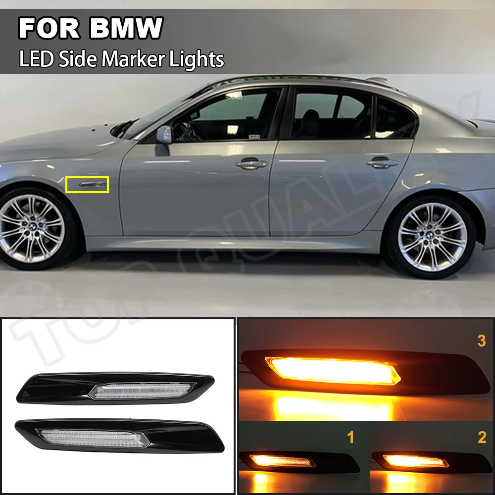 

Светодиодный Поворотная сигнальная лампа светодиодный для BMW E60 E61 E82 E88 E90 E91 E92 E93 Светильник Автомобиля динамический боковые габаритные посл...