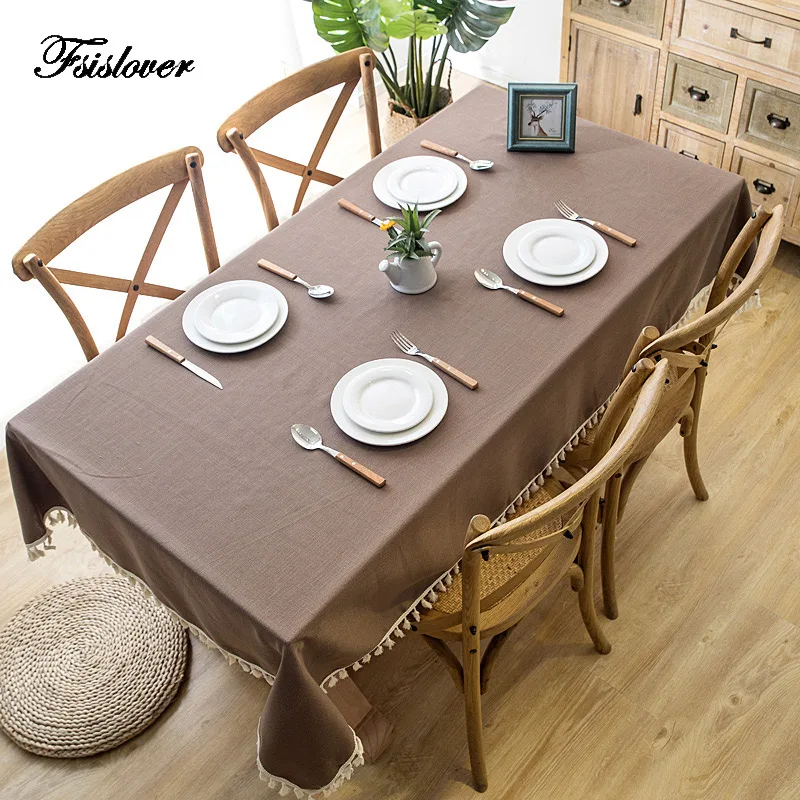 FSISLOVER Водонепроницаемая Декоративная скатерть с кисточками и кружевом