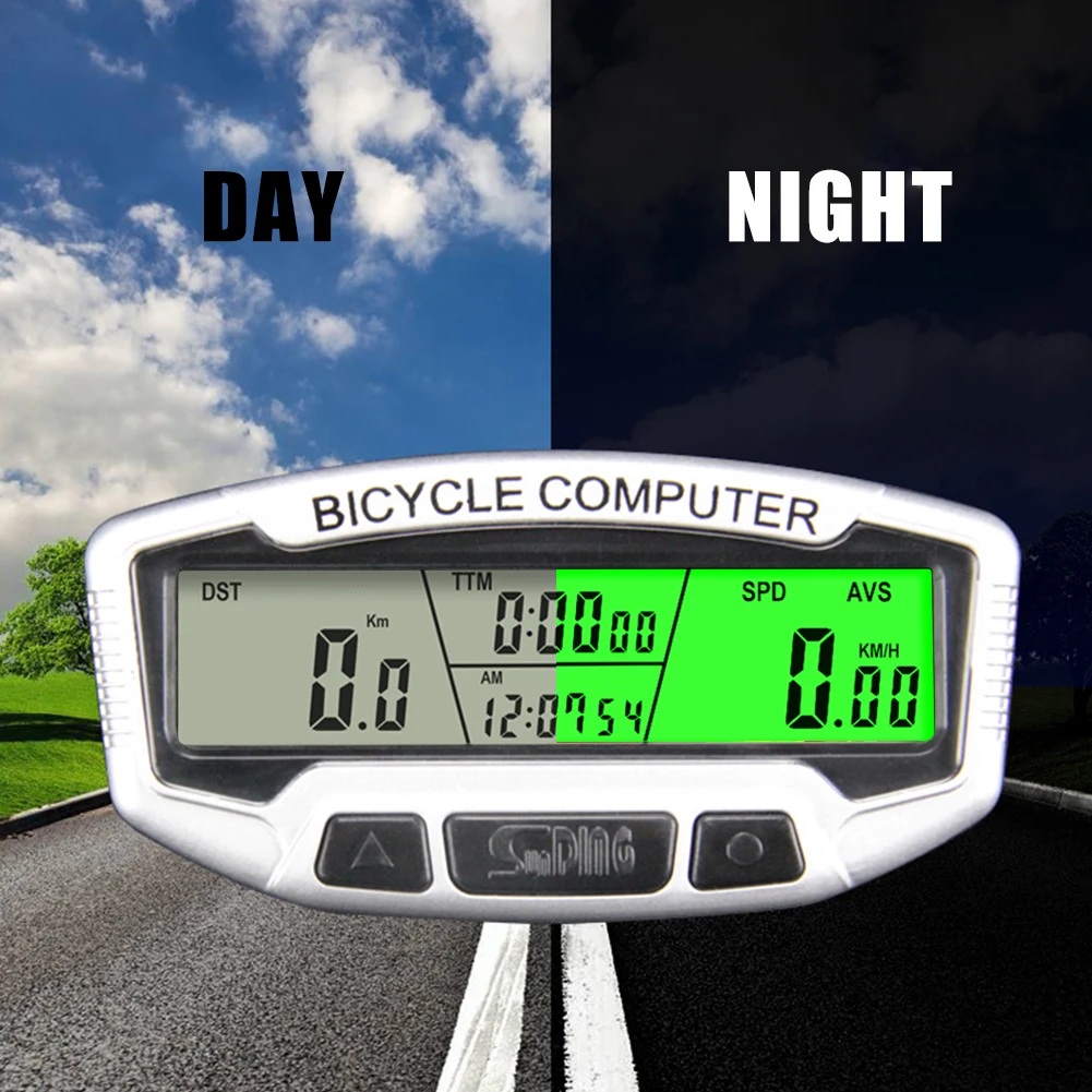 

Cycling Bicycle Bike Waterproof Bicycle LCD Computer Odometer Odometer Waterproof Backlight Cycling Stopwatch Riding Accessorie