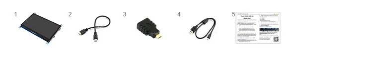 Waveshare 7 дюймовый HDMI ЖК-дисплей(H) планшетный монитор 1024x600 ips емкостный Сенсорный экран поддерживает Raspberry Pi BB Черный Banana Pi и т. д