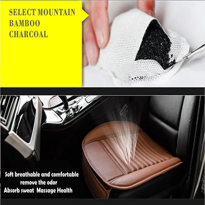 universal car seat cover breathable pu leather bamboo charcoal car interior seat cover cushion pad for auto supply office chair free global shipping
