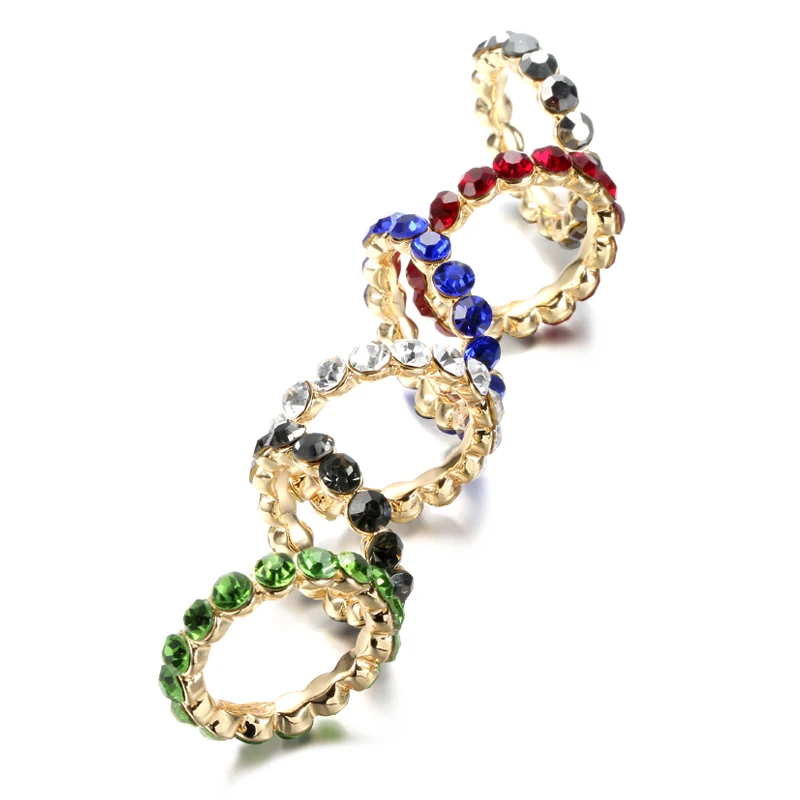 Женское кольцо с разноцветными кристаллами в богемном стиле|engagement rings for women|crystal