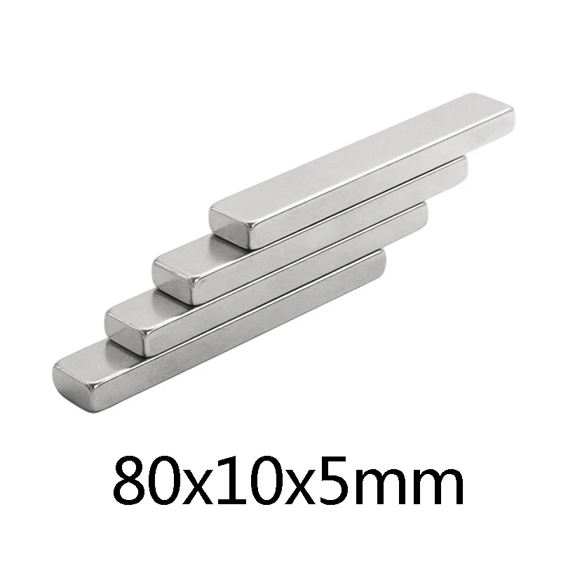 

1~20PCS 80x10x5 Super Strip N35 Big sheet Magnets 80x10x5mm Neodymium Magnet 80mmX10mm Permanent NdFeB Strong Magnets 80*10*5mm