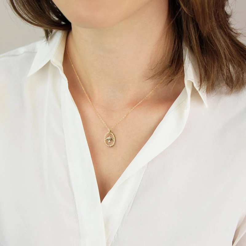 

GS 925 Sterling Silver Cubic Zirconia Jeweled Oval Pendant Necklaces For Women Luxury Star Moon Pattern Round Charm Choker