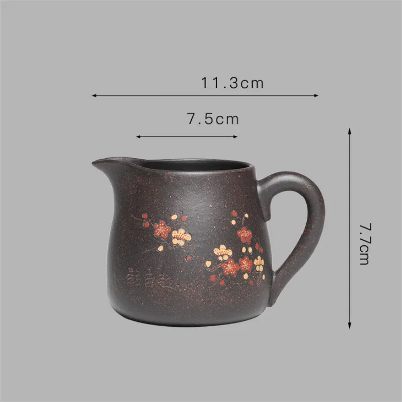 Yixing Purple Clay Carved Hand-painted Plum Fair Cup with Handle Tea Set Office Drinkware Handmade Cha Hai Household | Дом и сад