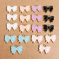 10pcs 1613mm cute enamel bow knot charms for jewelry making fashion drop earrings pendants necklaces bracelets diy crafts gift