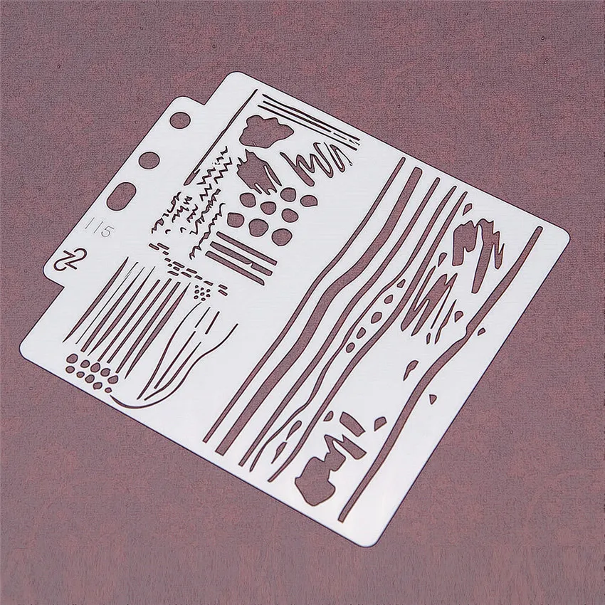 13x14 см АБСТРАКТНЫЕ ПОЛОСЫ Скрап Трафареты спрей Пластик пресс-форм щит форма для