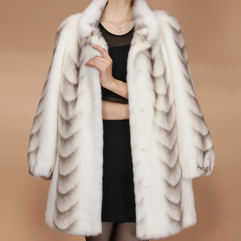 Fur quality Real Mink Superior Coat 2020 Winter Women China Full Sleeve Thick Warm Long Genuine Natural Coats Plus size 3xl | Женская