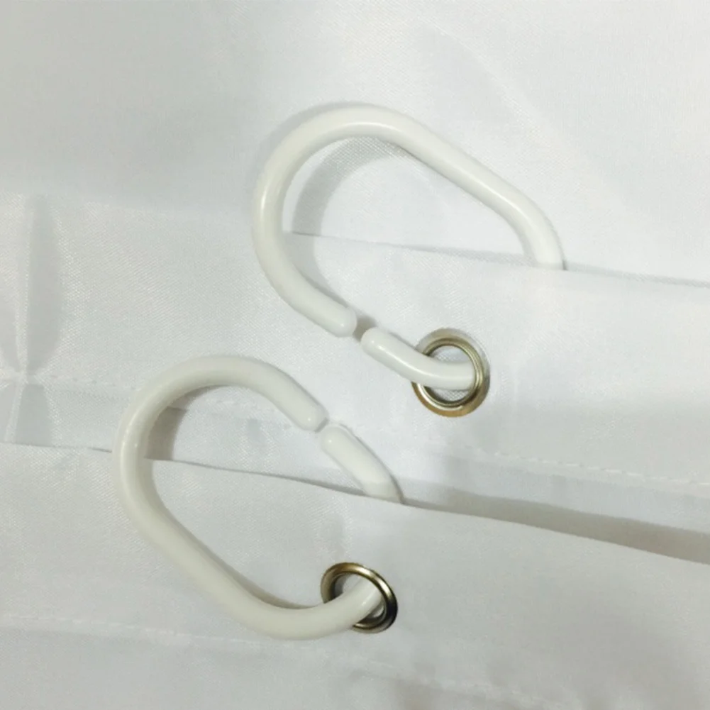 

Bath Decor Solid Bathroom Supplies White Shower Curtain Home With Hooks
