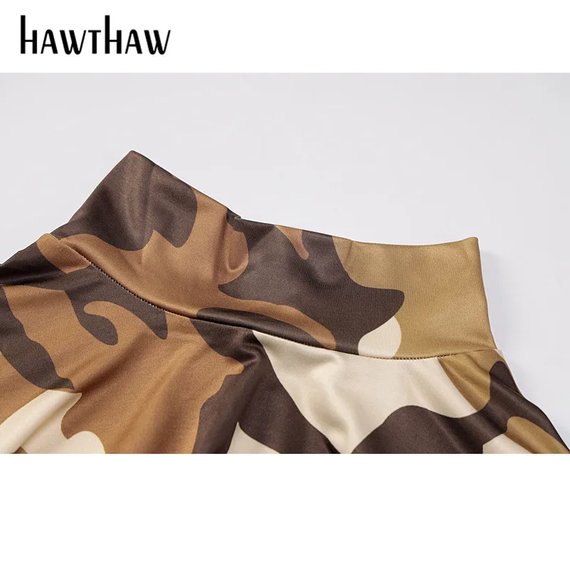 

Hawthaw Women Casual Autumn Long Sleeve Camouflage Bodycon Printed Sportswear Workout Fitness 2020 Fall Clothes Streetwear