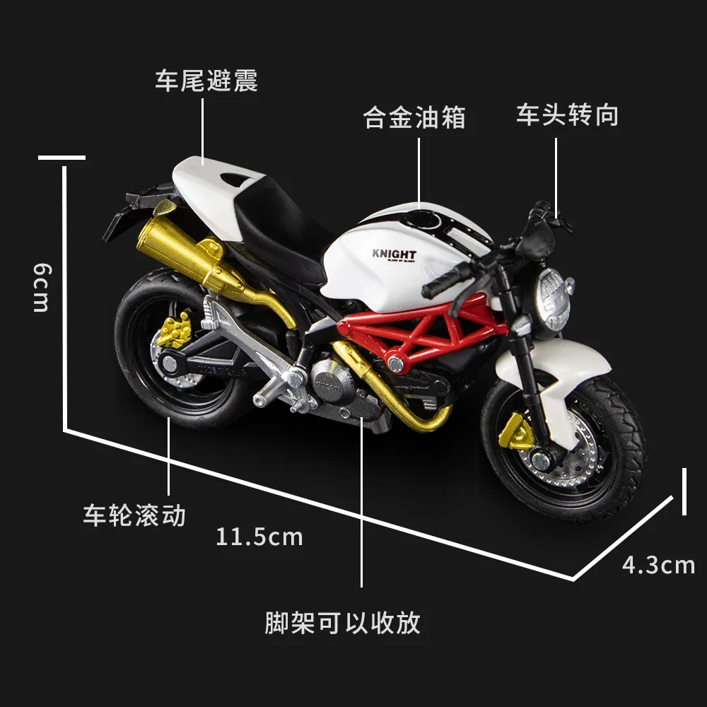 1:18 мини локомотив Монстр Ducati украшение автомобиля имитация сплава модель