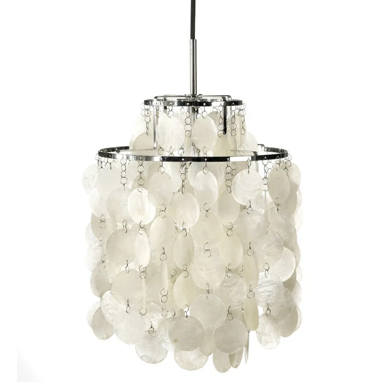 Современная натуральная подвеска из морской раковины 3 круга светильник E27 лампы