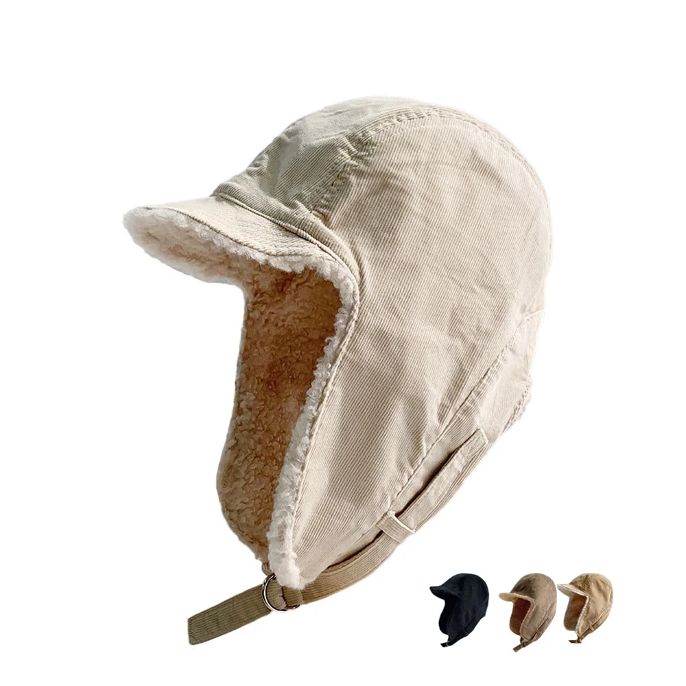 Зимняя Вельветовая бейсболка с ушками шапка-бомбер русские шапки женская