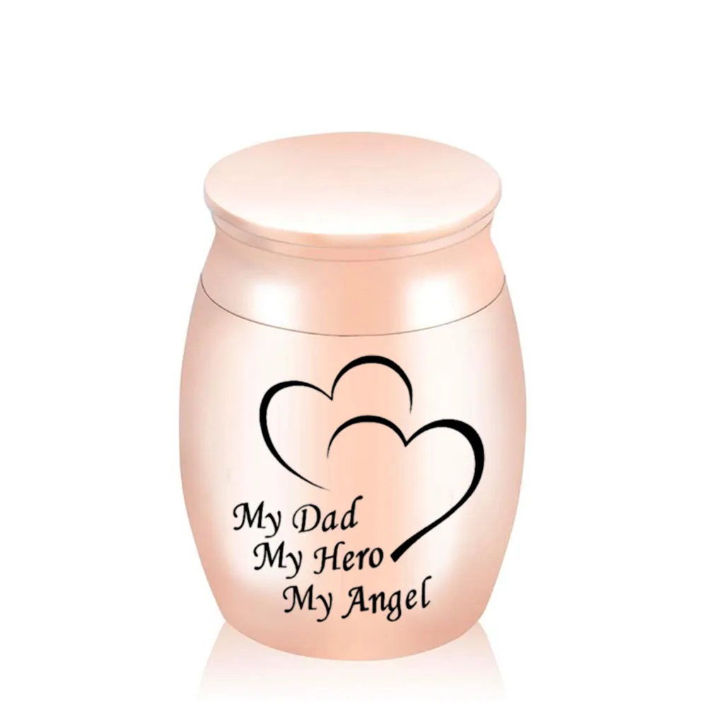 My Dad Hero Angel Double Heart Funeral Urn for Human Ashes Cremation Keepsake Memorial Jewellry | Дом и сад