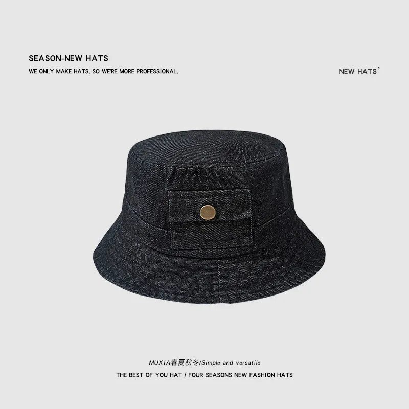 

New Denim Fisherman's Hat Men Women Panama Windproof Bucket Hat Outdoor Bucket Hat Unisex Fashion Bob Caps Hip Hop Gorros