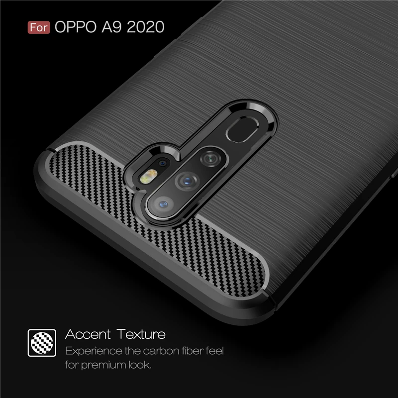 carbon fiber case for oppo a5 2020 case rubber bumper silicone shockproof cover for oppo a5 2020 cover case for oppo a5 2020 free global shipping