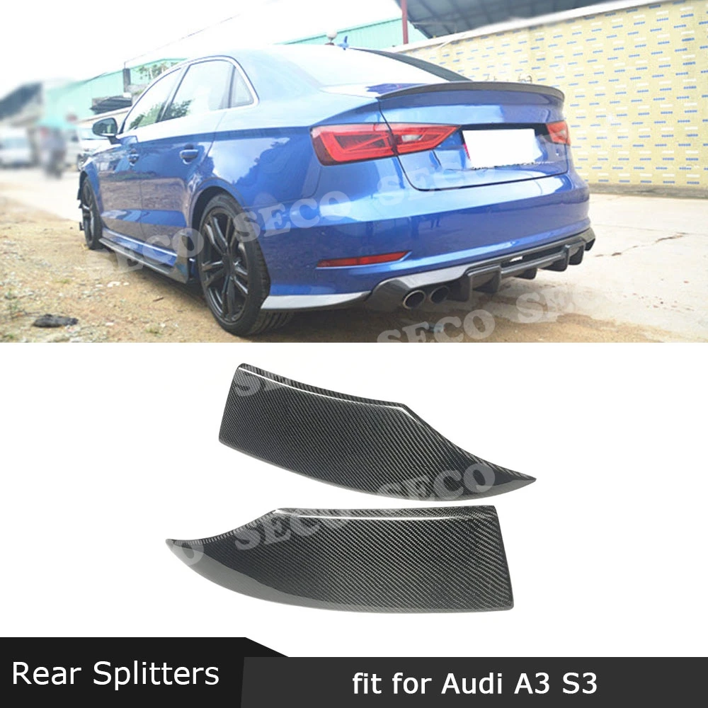 Для Audi A3 S3 седан 2014 2016 углеродное волокно задние губы разветвители фартуки FRP