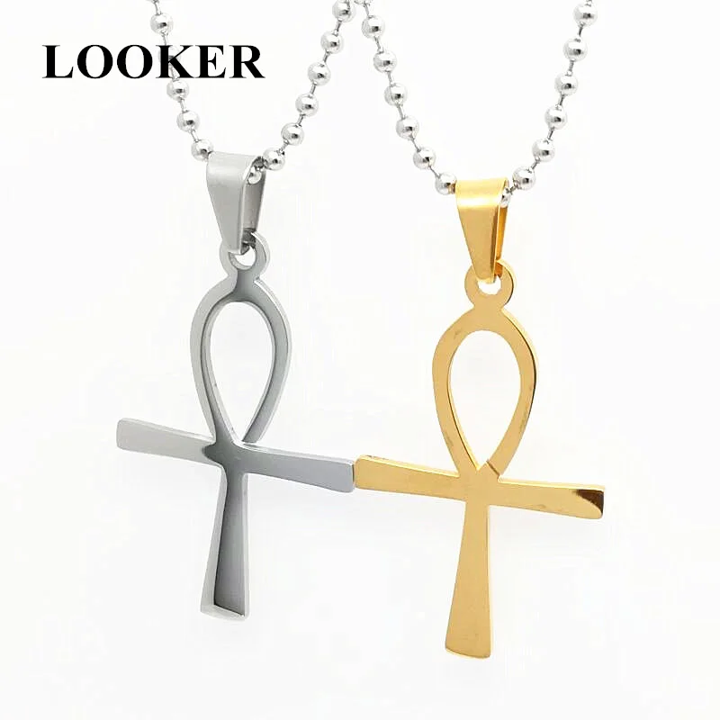 LOOKER египетский анкх крест подвеска ожерелье цепочка женщины золотой цвет