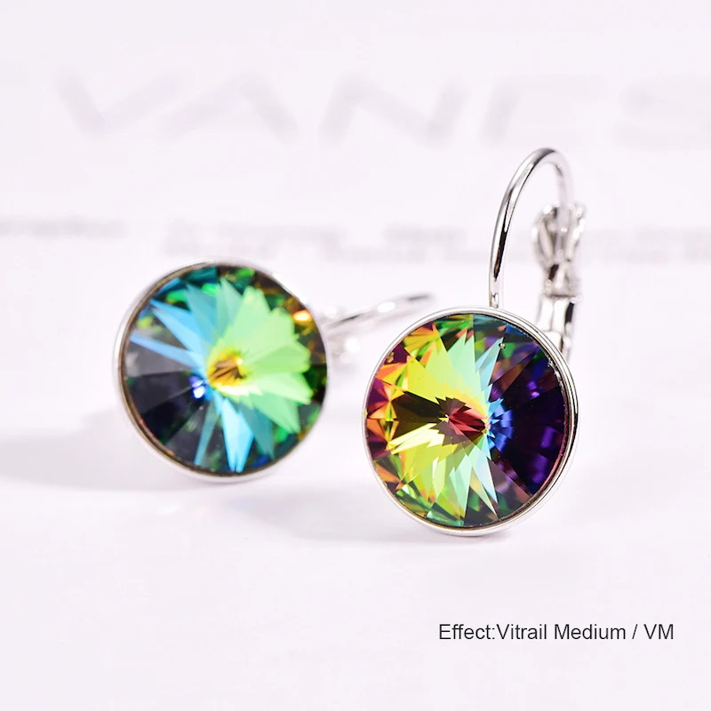 Висячие серьги с кристаллами Swarovski, новые модные висячие серьги, круглые женские серьги Bella, элегантные вечерние ювелирные изделия на свадьбу