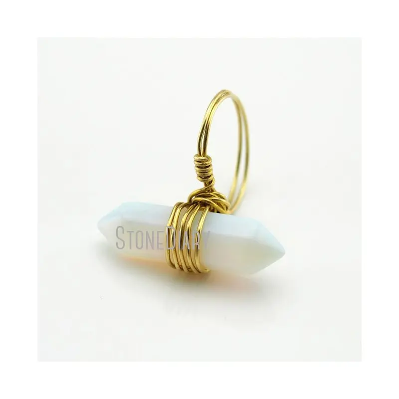 RM13023 10 шт. лидер продаж кольцо с опаловым покрытием обмотанное золотом