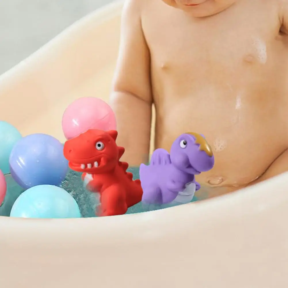 6Pcs/set Baby Bath Toys Soft Rubber Duck Squeeze Sound Float Animals Bathroom Swimming Water Toys for Children Boys Girls
