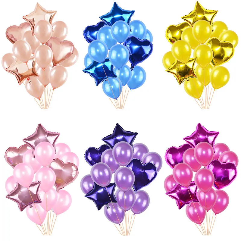 

Foil Heart Star Foil Balloon Confetti Latex Balloon Wedding Kids Happy Birthday Baby Shower Party Decoration Helium Ballon Globo