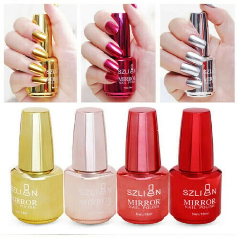 Новый лак для ногтей металлик волшебный зеркальный эффект цвета хрома