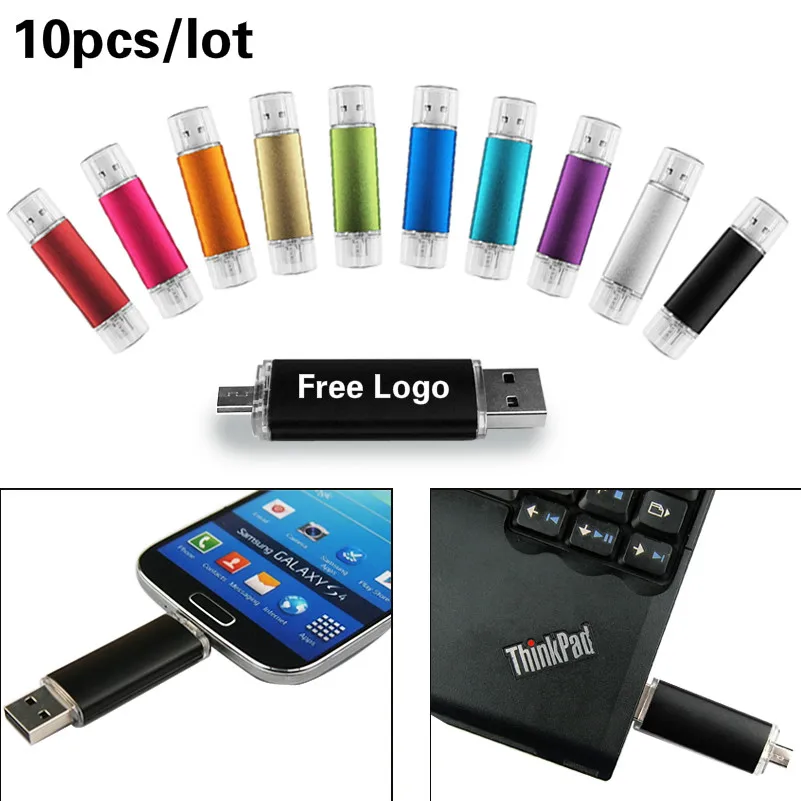 10 шт./лот цветной флеш накопитель OTG USB 2 0 16 ГБ 32 4 Гб 6 64 u диск Usb для телефона Android