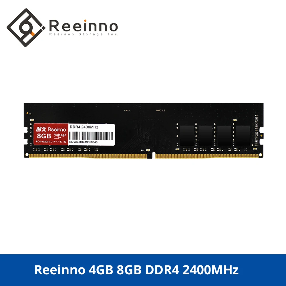 Reeinno оперативная Память DDR4 4 ГБ 8 ГБ 2400 МГц 1,2 в 288pin PC4-19200 17-17-17-39 CL = 17 интерфейс высокоскоростной Одиночный модуль оперативной памяти для рабочего стола