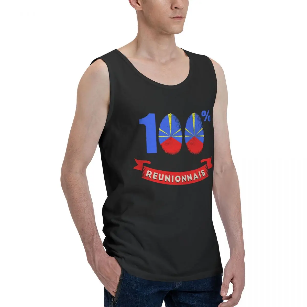 

I Am 100 Percent Reunionais Reunion Island Men's Tank Top Shirt R248 Vest Men set Funny Novelty Funny Sleeveless Garment