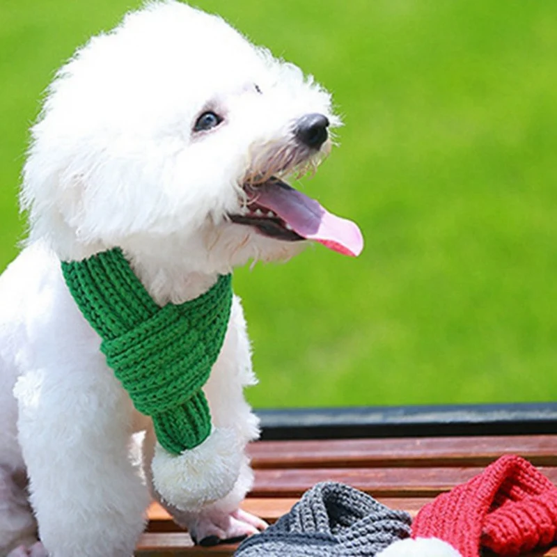 

Зимний теплый шарф для собак и кошек, Мягкий Вязаный Шарф для маленьких и средних собак, аксессуары для домашних животных, ошейник для собак,...